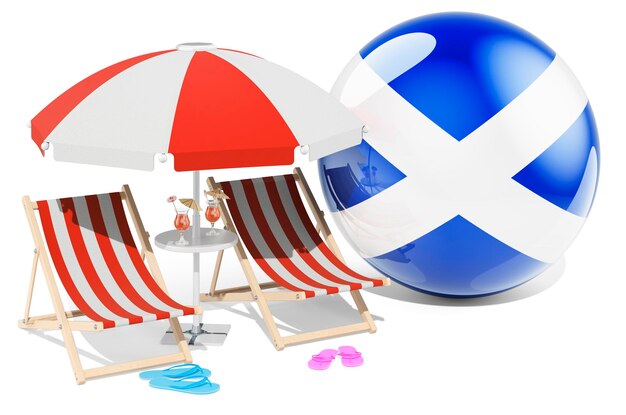 Schottische Ferienorte Schottland Urlaubstouren Reisepakete Konzept 3D-Rendering