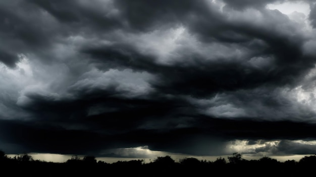 Schrecklicher bewölkter Himmel Graue Regenwolken Eine Sturmwarnung