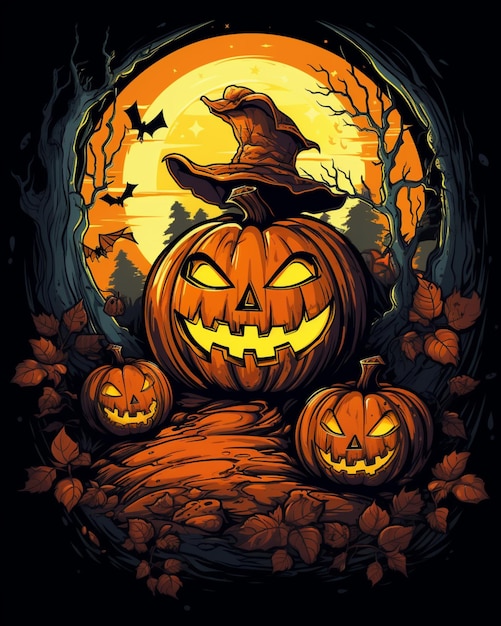 Schrecklicher Halloween-Kürbis-Hintergrund