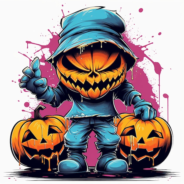 Schrecklicher Halloween-Kürbismann Clipart