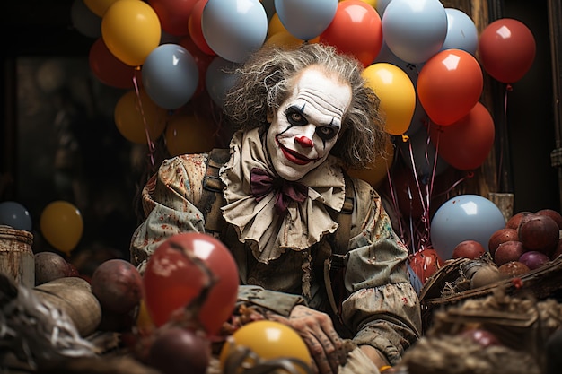 Schreckliches Clown-Feierkonzept Generative Ai