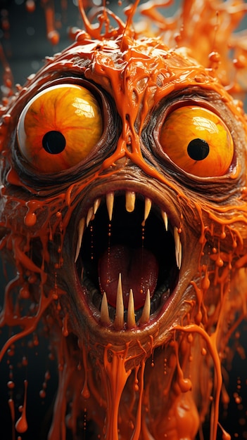 Foto schreckliches kreatur-design halloween beängstigendes monster ki-generiertes bild