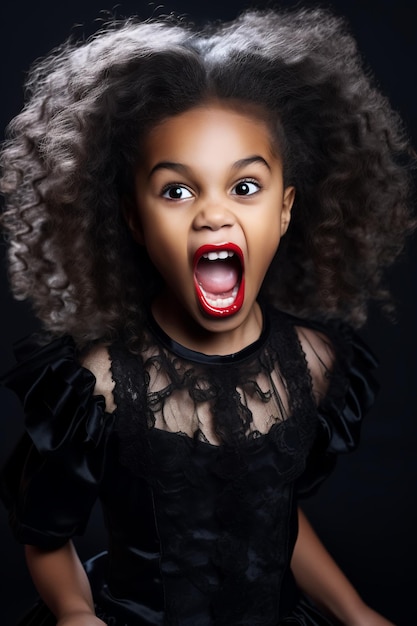 Schreckliches, Spaßvolles, Witziges Halloween-Kostüm für kleine schwarze Mädchen