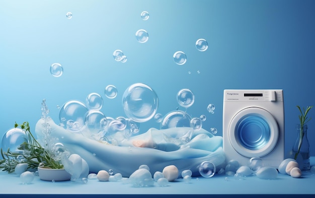 Schreiben Sie diesen Titel für das Werbebanner für flüssiges Waschmittel für Wäsche um Generative KI