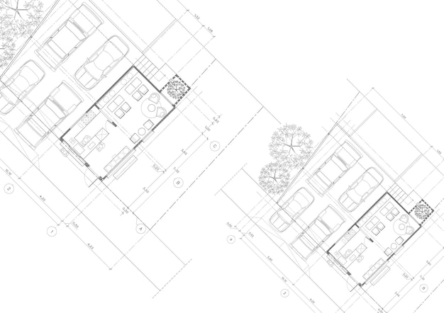 Schreiben Sie eine Blaupause für die Architektur des Gebäudes