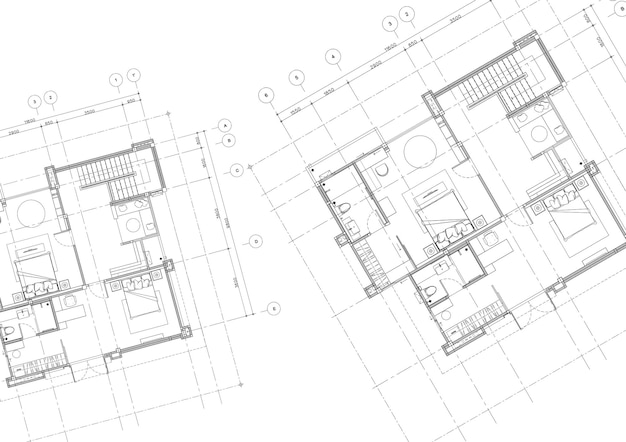 Schreiben Sie eine Blaupause für die Architektur des Gebäudes