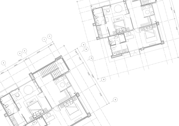 Schreiben Sie eine Blaupause für die Architektur des Gebäudes