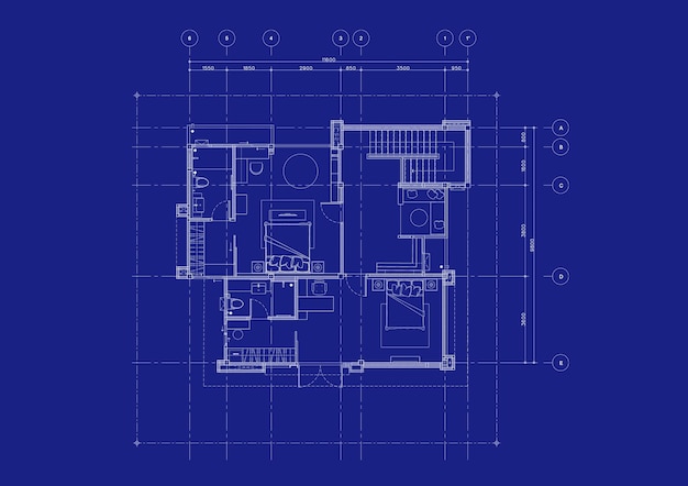 Schreiben Sie eine Blaupause für die Architektur des Gebäudes