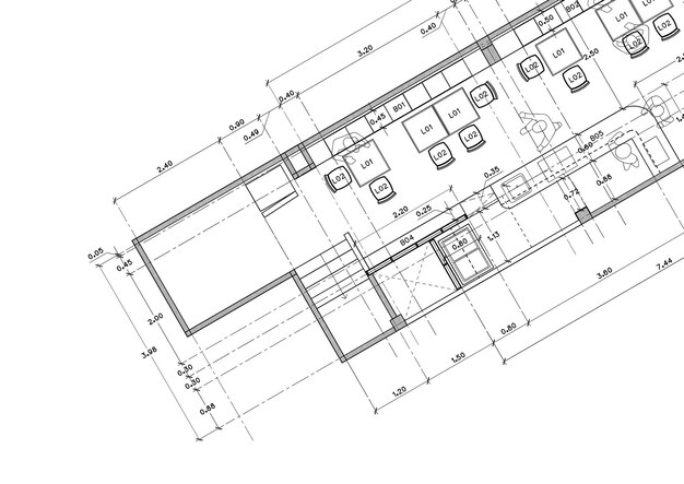 Schreiben Sie eine Blaupause für die Architektur des Gebäudes