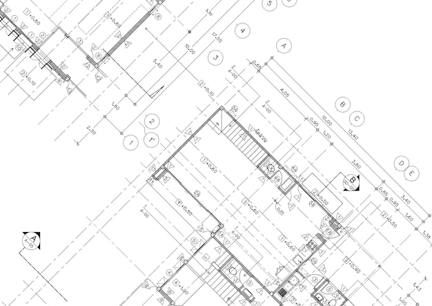 Schreiben Sie eine Blaupause für die Architektur des Gebäudes