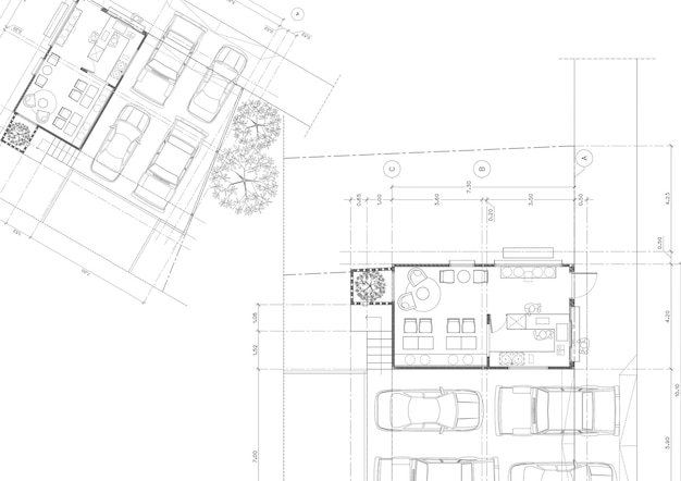 Schreiben Sie eine Blaupause für die Architektur des Gebäudes