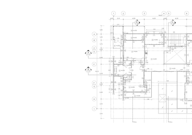 Foto schreiben sie einen bauplan für die architektur.