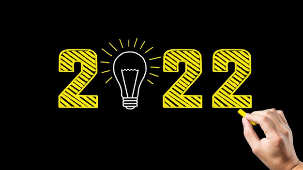 Schreiben Sie Grüße für 2022 an die Tafel