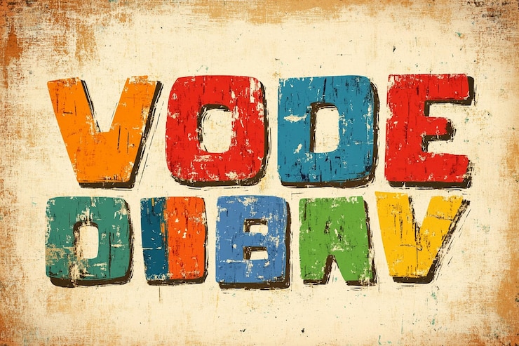 Foto schriftart mit dem alphabet im retrostil