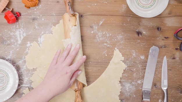 Schritt für Schritt. Kuchenkruste von Grund auf herstellen, um Kürbiskuchen zu backen.