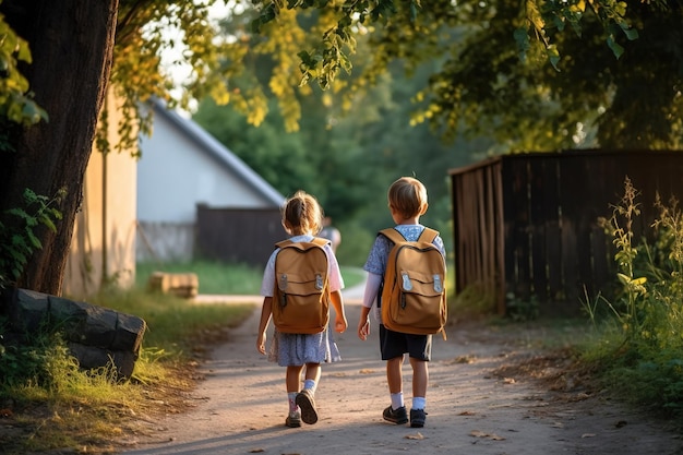 Schüler gehen nach hinten