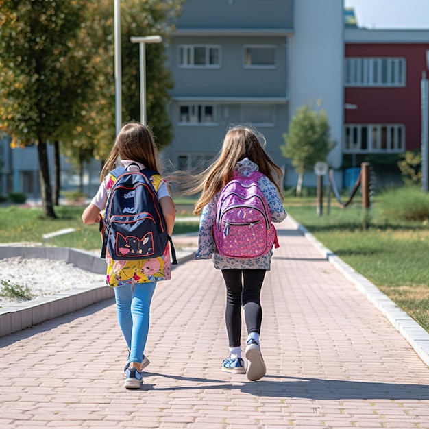 Schüler gehen nach hinten