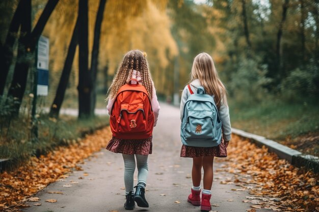 Schüler gehen nach hinten