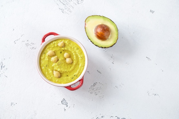 Schüssel Avocado Hummus