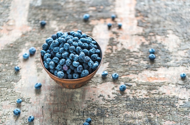 Schüssel frische Blaubeeren