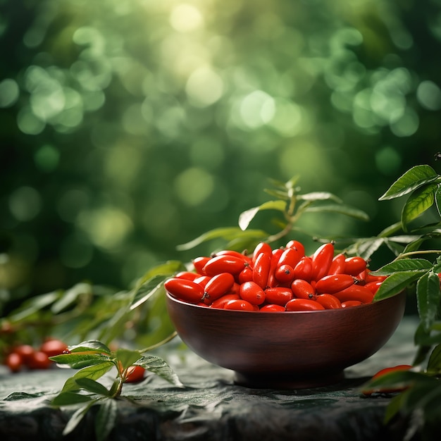 Schüssel mit Goji-Beeren-Drittel-Regel