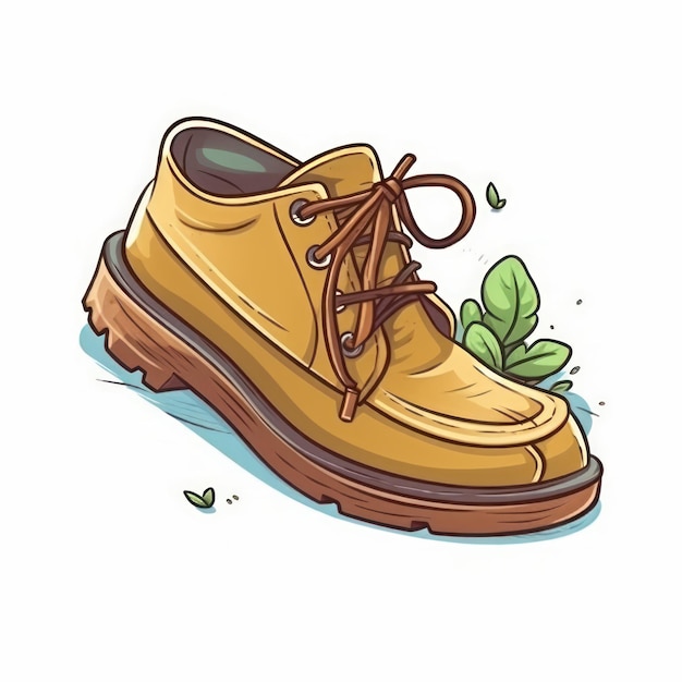 Schuh auf weißem Hintergrund. Cartoon-Illustration