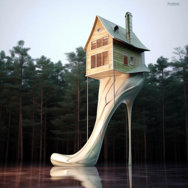 Schuhhaus-Ideen einzigartige ungewöhnliche Häuser Bild KI-generierte Kunst
