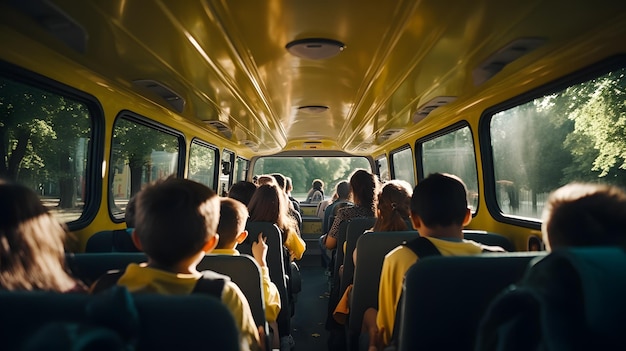 Schulbus mit Kindern