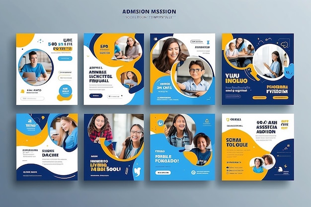 Schule Aufnahme soziale Medien Facebook Instagram Post Banner Vorlage mit bearbeitbaren eps