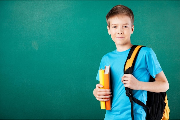 Schule Tafel Hintergrund Rucksack Junge Kind Kindheit