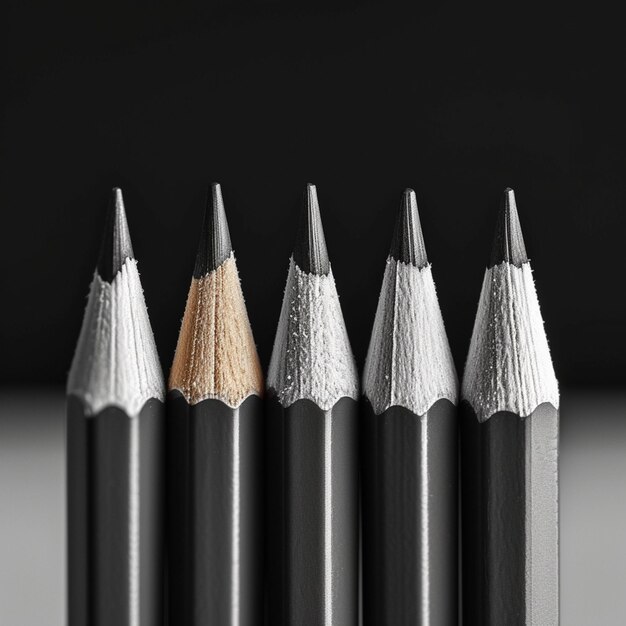 Schulgeräte Bleistift-Set aus Holz schwarz-weiße Bildungswerkzeuge für soziale Medien Postgröße