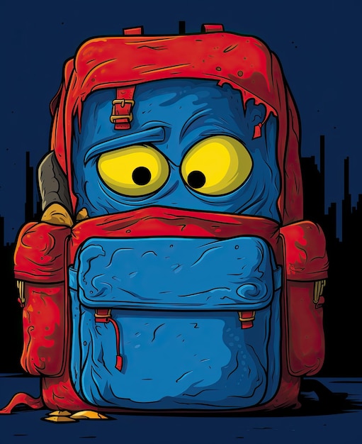 Schulrucksack im Cartoon-Stil Vektorillustration