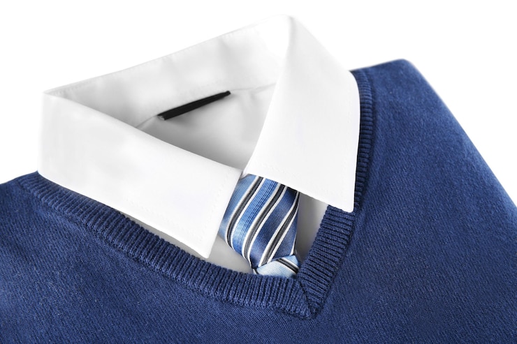 Foto schuluniform für jungen auf weißem hintergrund
