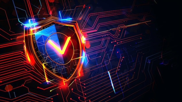 Schutzschild Sicherheitsschutz Sicherheitstechnologie Ikonensymbol Cyberspace Kontrollzeichen Abbildung