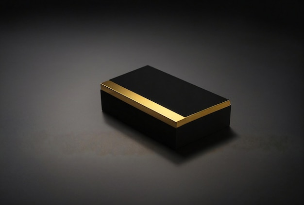 Schwarz-goldenes Box-Paket-Modell