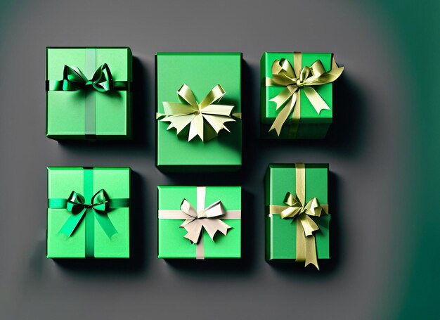 schwarz-grünes Geschenk und Einkaufstasche grün
