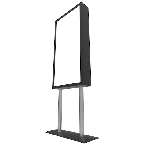 Schwarz isoliert Leere Tafel für Vorlage Mockup 3D-Darstellung