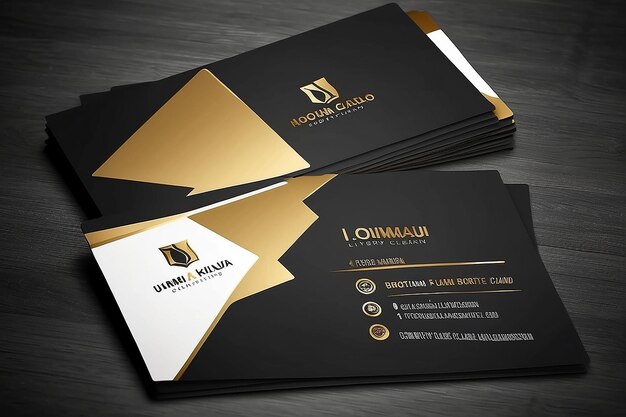 Schwarz- und Gold-Kreativ-Visitenkarten-Vorlage Elegante Luxus Saubere dunkle Visitenkarten