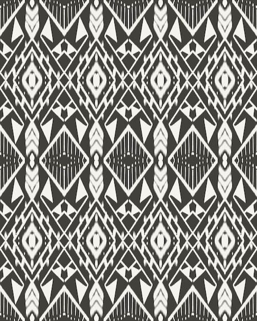 Schwarz-Weiß-Geometrie-Abstract Ethnische Muster ikat nahtloser Hintergrund
