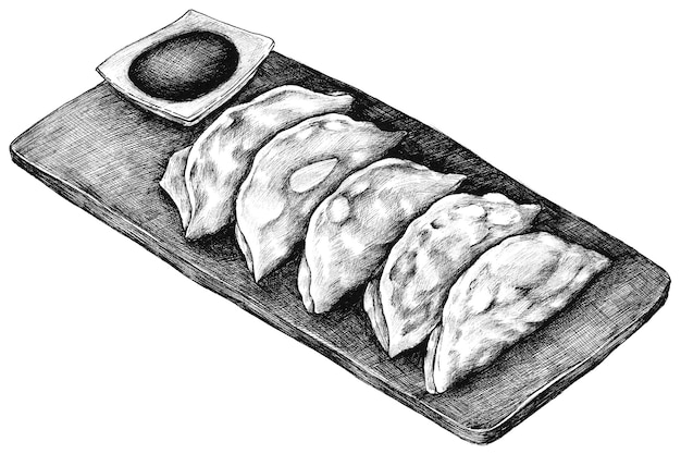 Schwarz-Weiß-Gyoza png