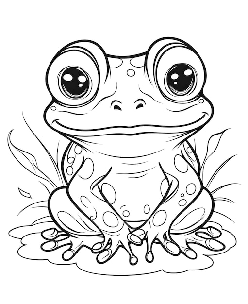 Foto schwarz-weiß-illustration zum malen von tieren frosch selektive weiche fokussierung