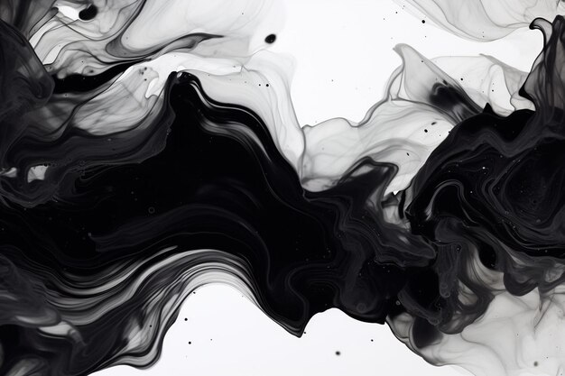 Schwarz-weiße abstrakte Flüssigkeitsmalerei