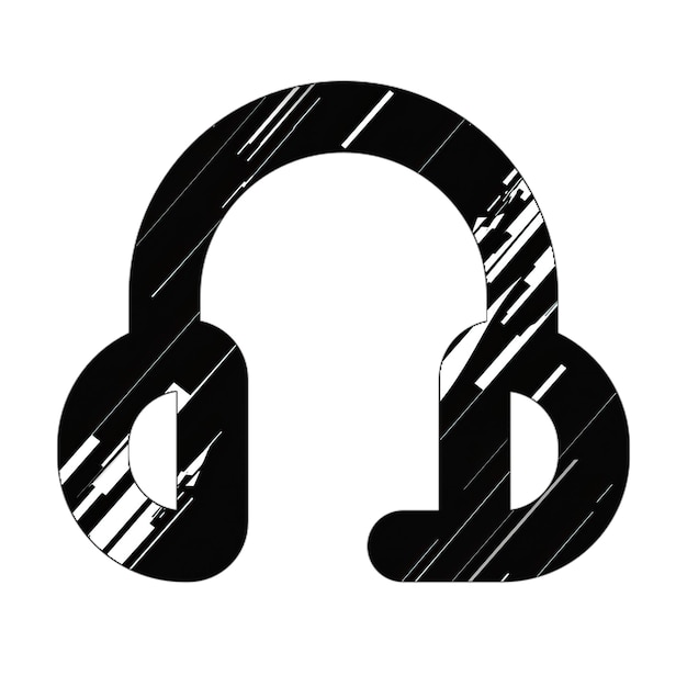 Schwarz-weiße diagonale Textur des Headset-Symbols