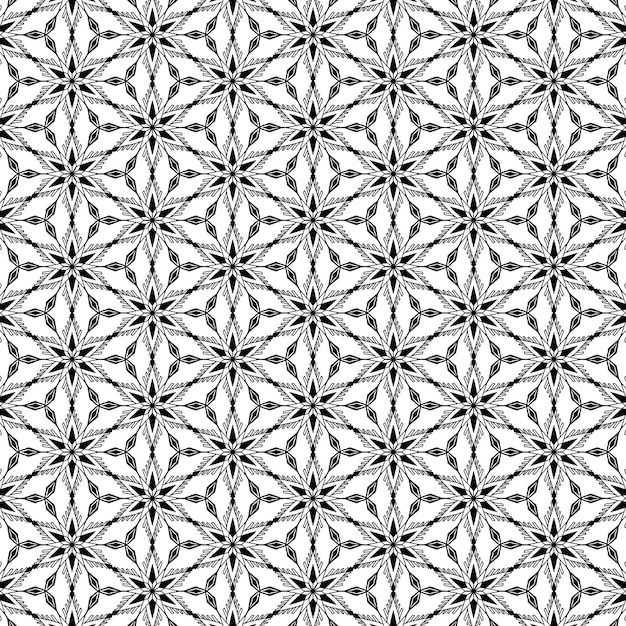 Schwarz-weiße florale Ornamente Nahtloses Muster für Textilien und Tapeten