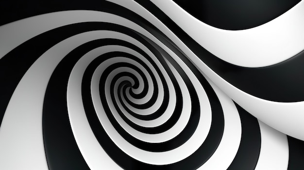 Foto schwarz-weiße spirale generative ai