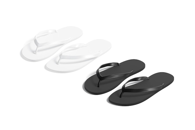 Schwarz-weiße Strandpantoffeln Flipflop-Slippa-Schuhe für Hotel oder Spa Sommersandalen
