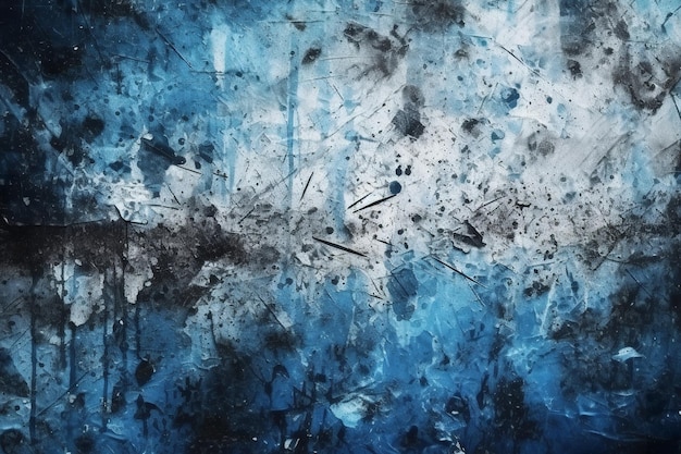 Schwarz-weiße und blaue Grunge-abstrakte Textur