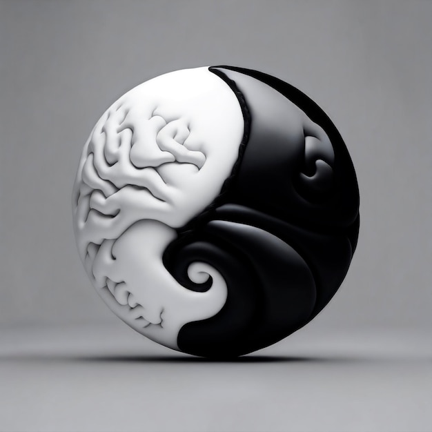 Schwarz-weißer abstrakter Yin-Yang-Stil