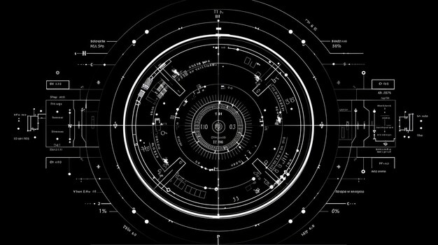 Foto schwarz-weißer entwurf einer teleportal-flachgrafik