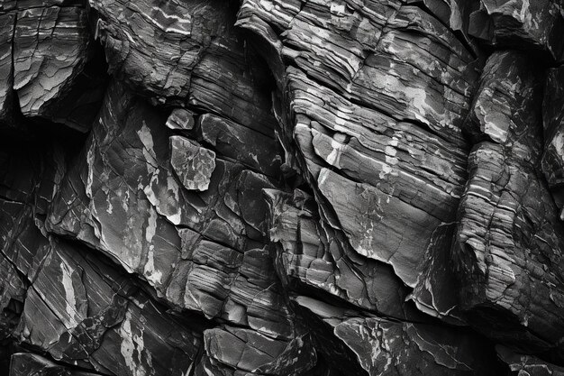 Foto schwarz-weißer hintergrund-textur von großen steinen kohle